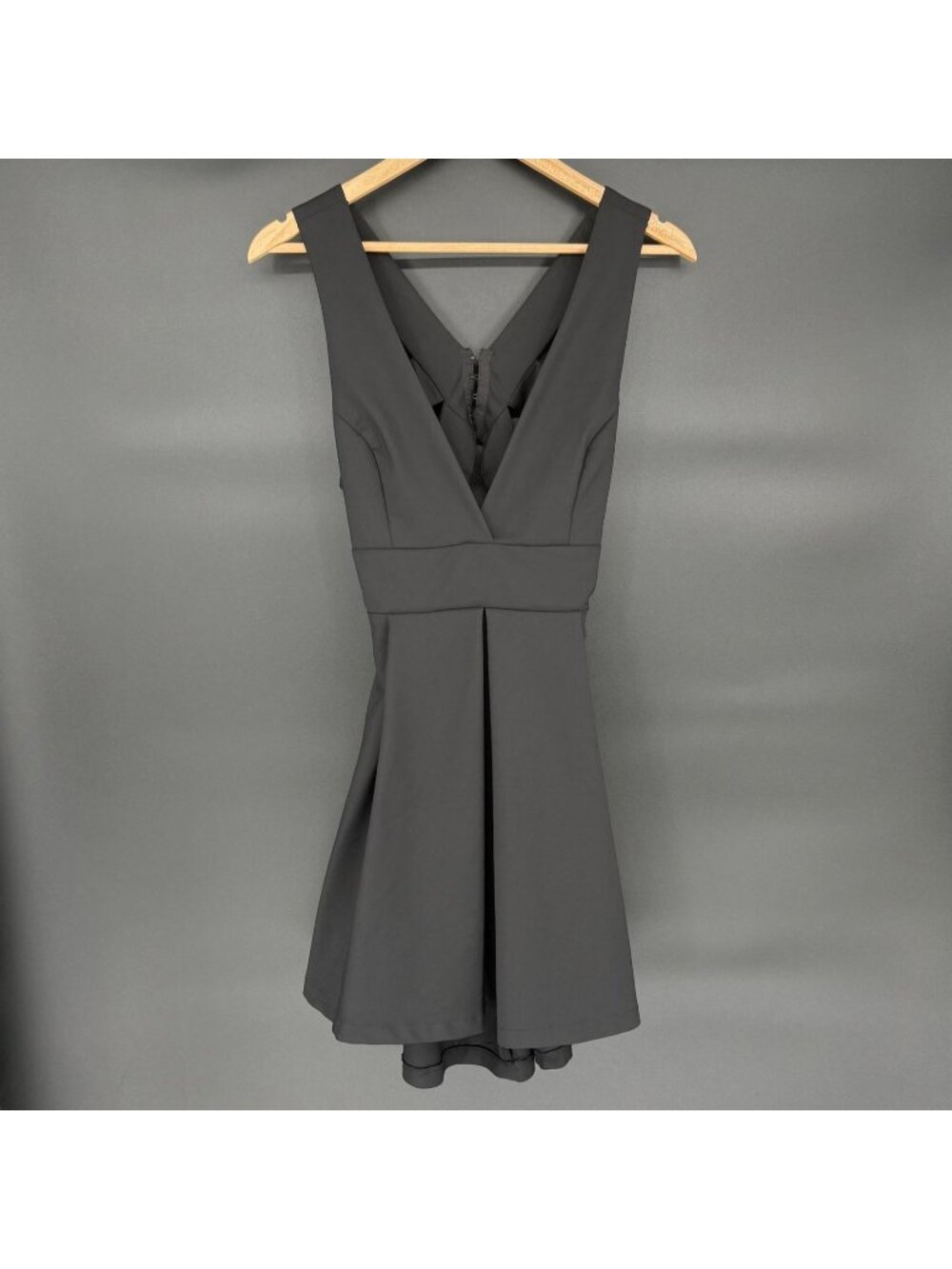 TOBI Black Fit & Flare Mini Dress S Plunge V Neck Little Black Dress Party LBD